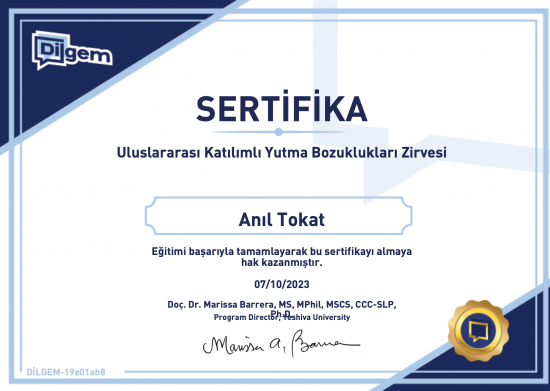 Özgüven ve Zorbalık Eğitimi Sertifikası